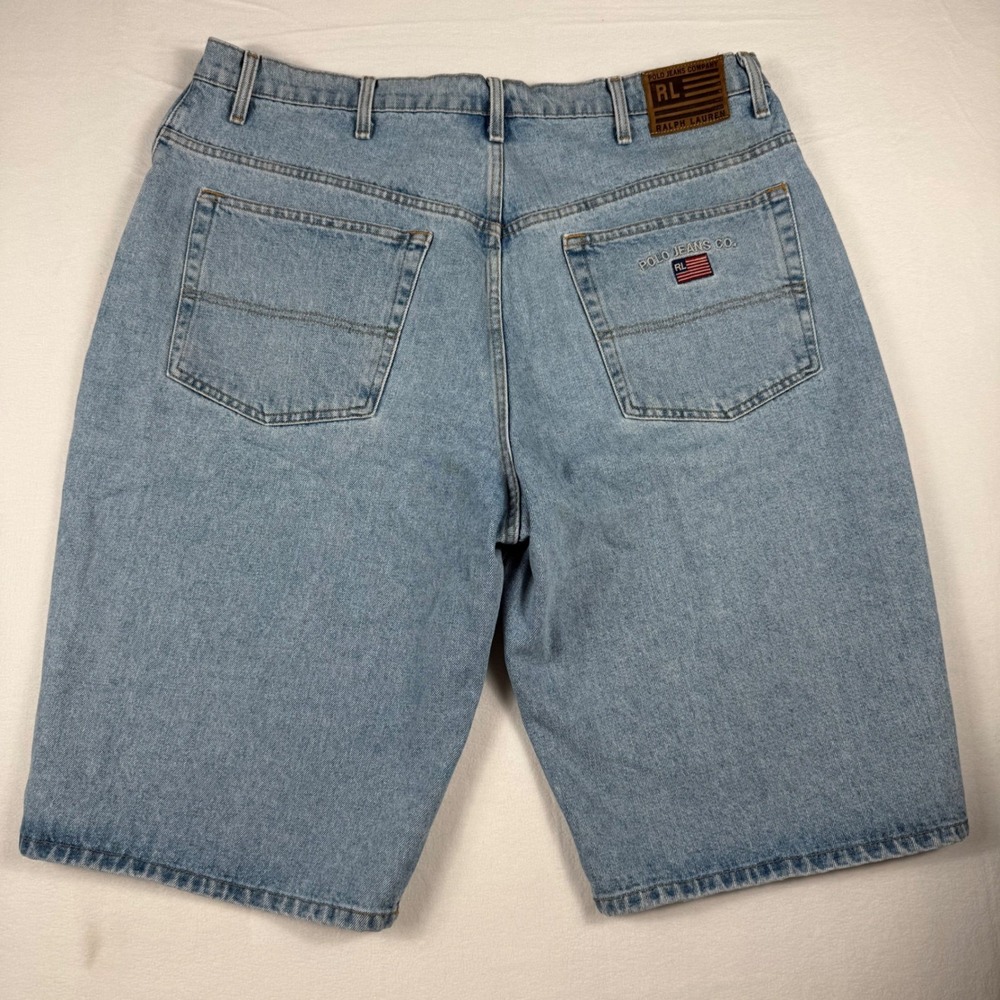 Vintage Polo Jeans Co Ralph Lauren Jorts Mens 40‎ Light Wash Denim Shorts Y2K